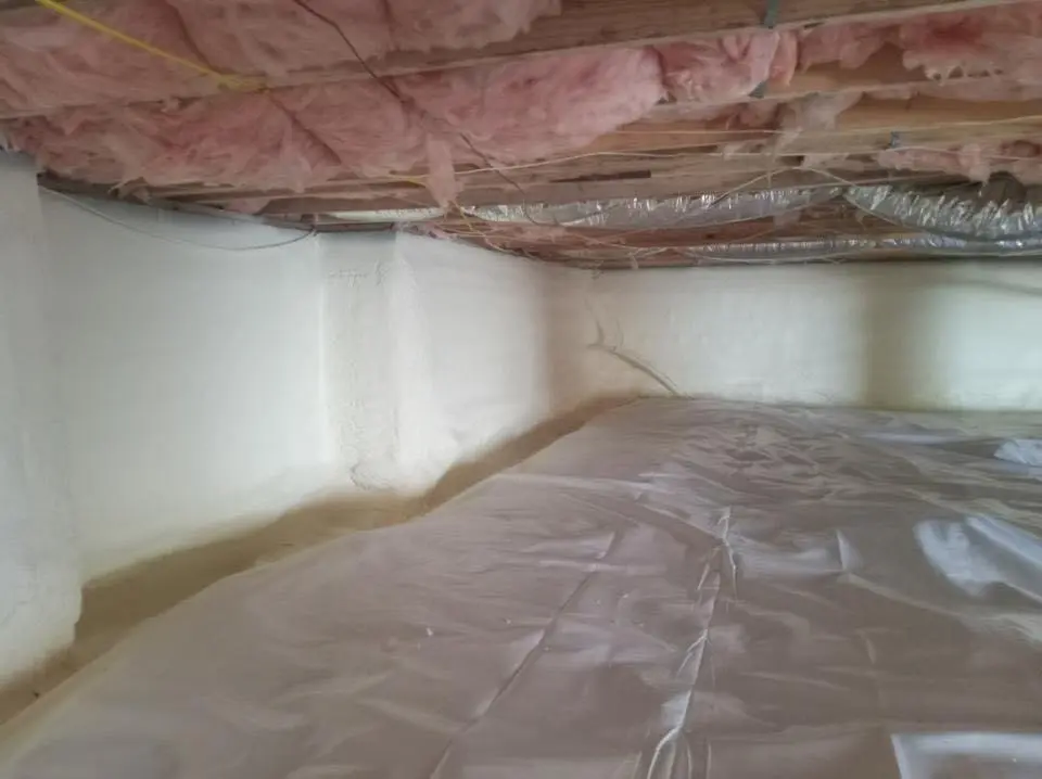 Crawl space encapsulation with closed-cell spray foam for Attic Insulation in Saginaw
